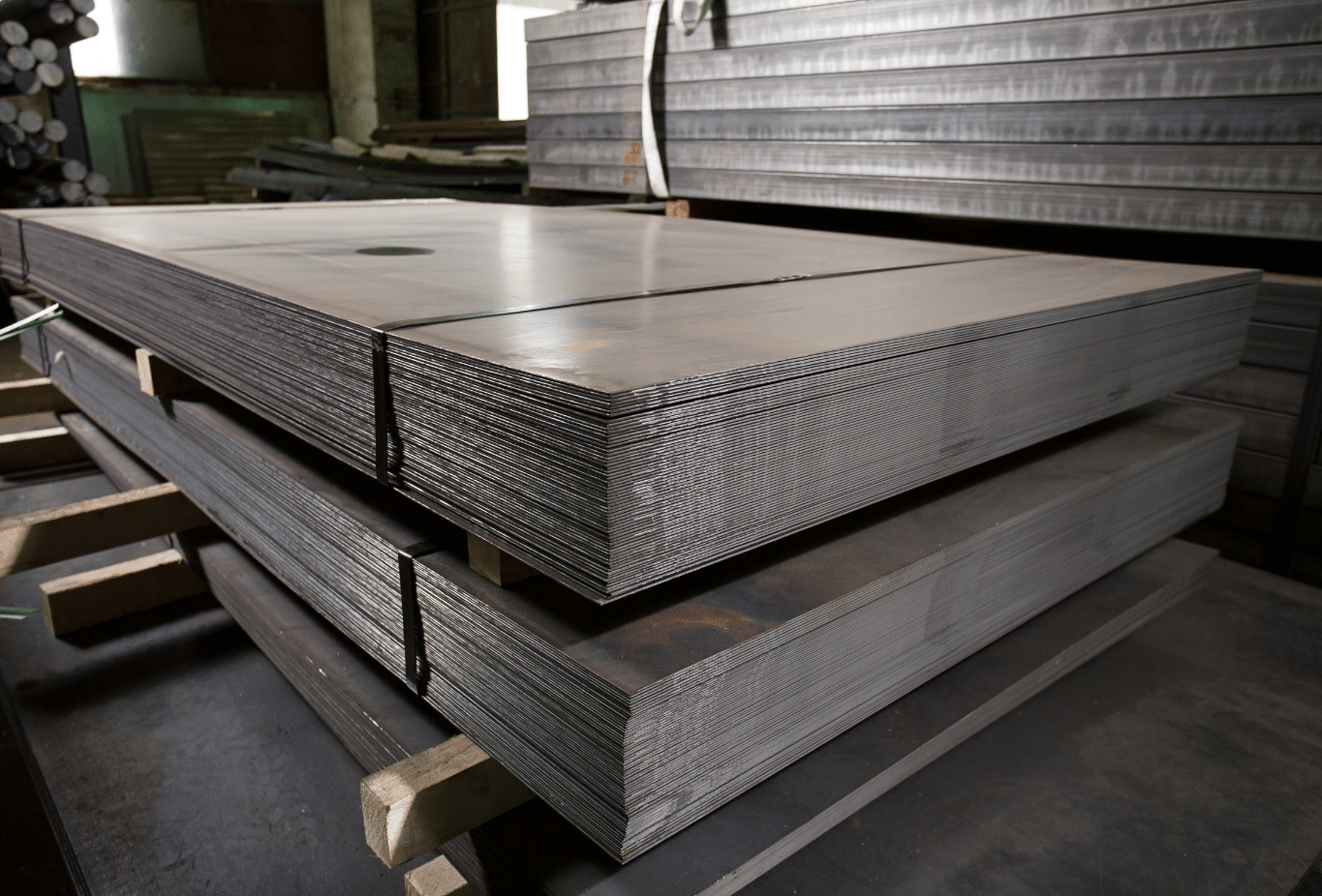 Stacks of sheet metal